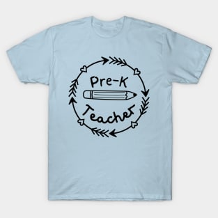 Pre-K Teacher Logo Badge Design T-Shirt